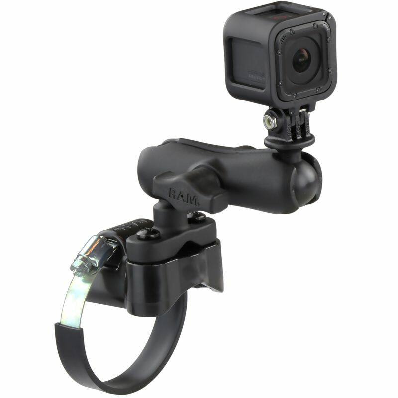 RAM-B-149Z-2-GOP1U RAM® ATV/UTV Handlebar U-Bolt Mount with Action Camera Adapter with camera