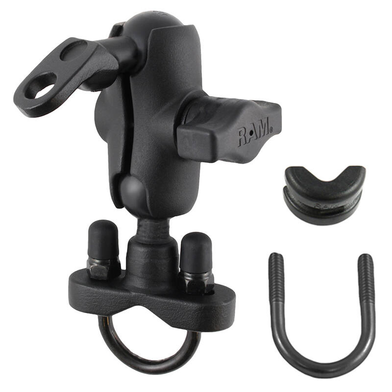 RAM-B-149Z-A-272U RAM® Handlebar U-Bolt Double Ball Mount with 9mm Hole - SHORT ARM