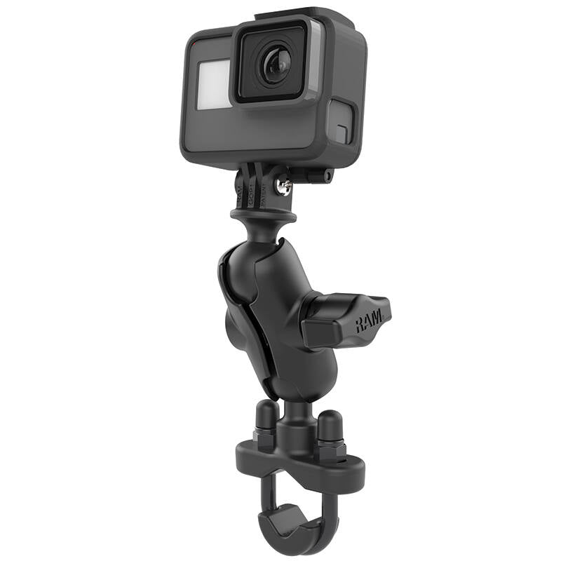 RAM-B-149Z-A-GOP1U RAM® U-Bolt Double Ball Mount with Action Camera Adapter - Short