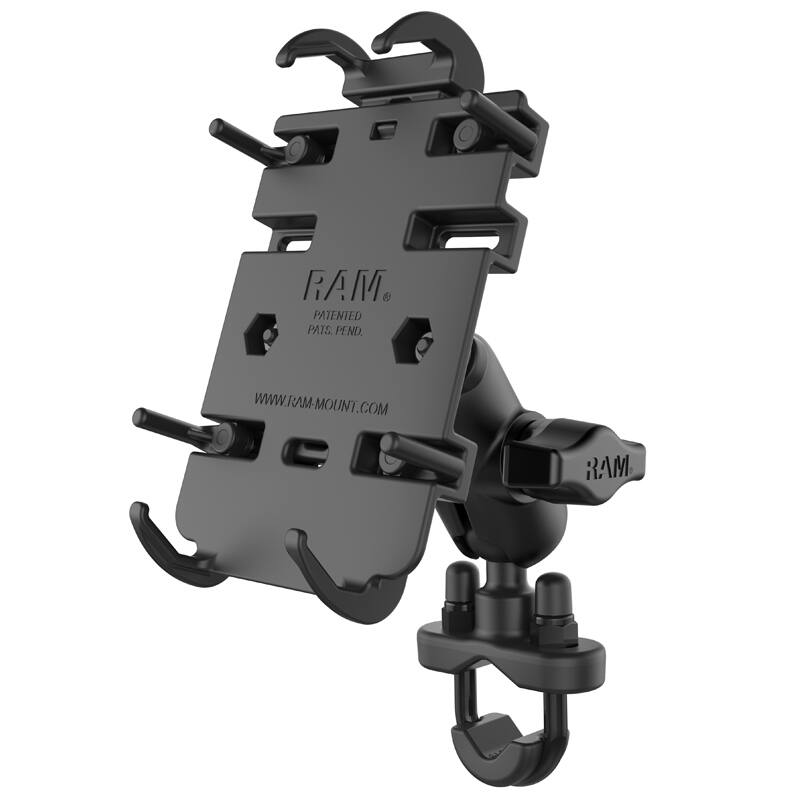 RAM-B-149Z-A-PD3U Handlebar U-Bolt Mount with Quick-Grip™ Spring Loaded Phone Holder (Short Arm)