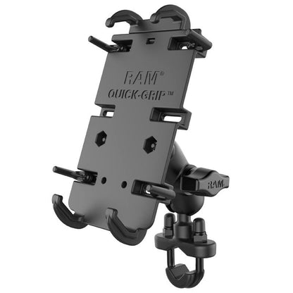 RAM Quick-Grip Universal Phablet Cradle - with U-Bolt Rail Mount & Short Arm