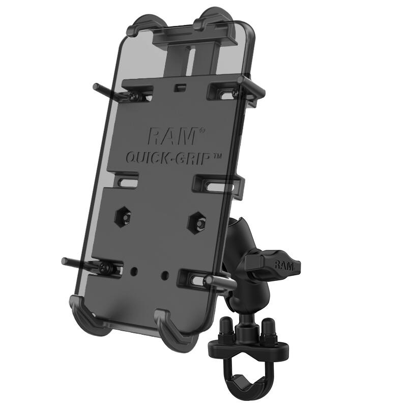 RAM-B-149Z-A-PD4U Handlebar U-Bolt Mount with Quick-Grip™ Spring Loaded XL Phablet Holder (Short Arm)