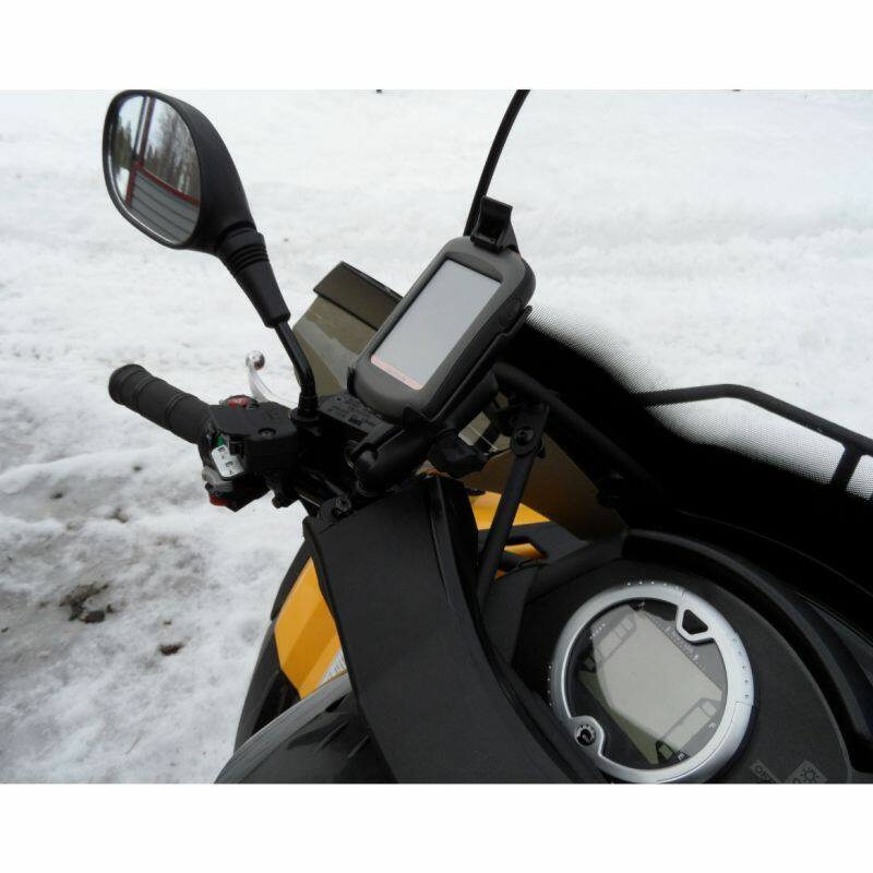 RAM-B-149Z-GA31U RAM® Handlebar U-Bolt Double Ball Mount for Garmin Oregon Series installed