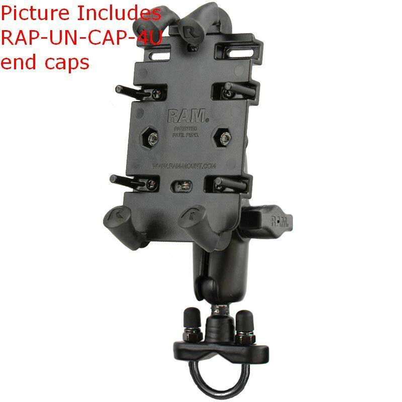 RAM-B-149Z-PD3U RAM® Quick-Grip™ Phone Mount with Handlebar U-Bolt Base - Medium arm with optional end caps