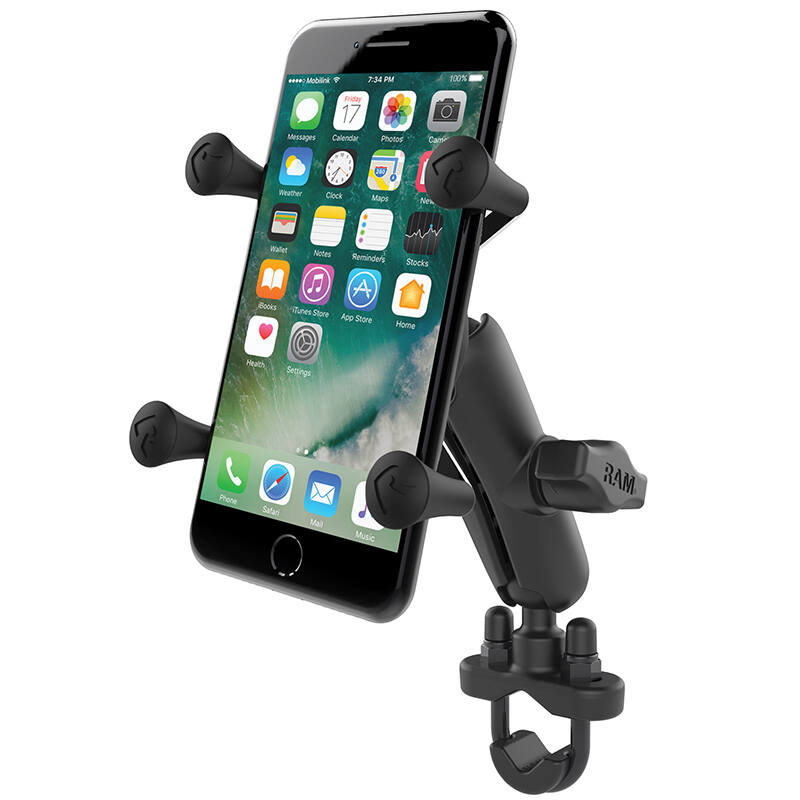 RAM-B-149Z-UN7U RAM® X-Grip® Phone Mount with Handlebar U-Bolt Base - Medium arm with phone