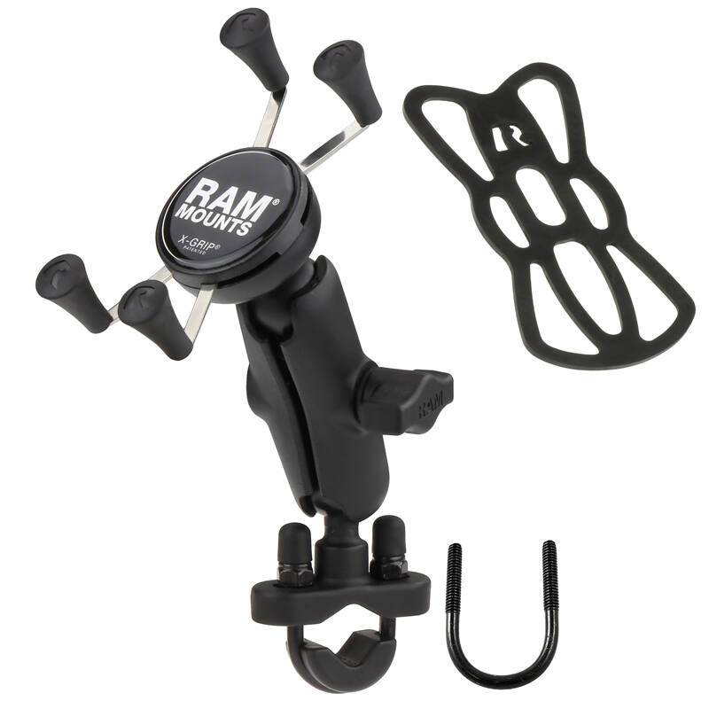 RAM-B-149Z-UN7U RAM® X-Grip® Phone Mount with Handlebar U-Bolt Base - Medium arm - with tether