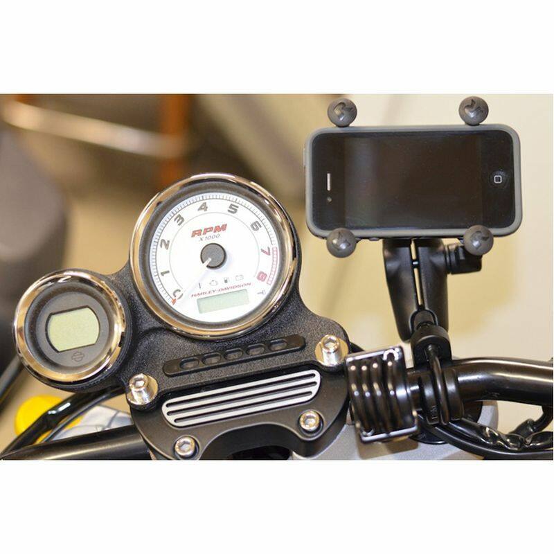 RAM-B-149Z-UN7U RAM® X-Grip® Phone Mount with Handlebar U-Bolt Base - Medium on bike