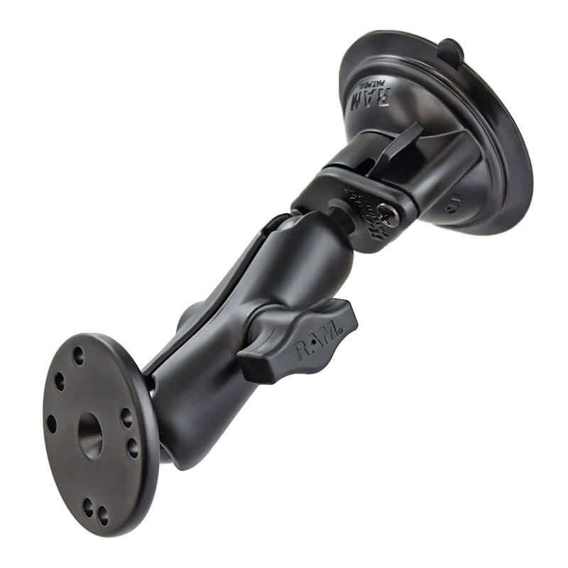 RAM-B-166-202U RAM® Twist-Lock™ Composite Suction Mount with Round Plate - Medium arm