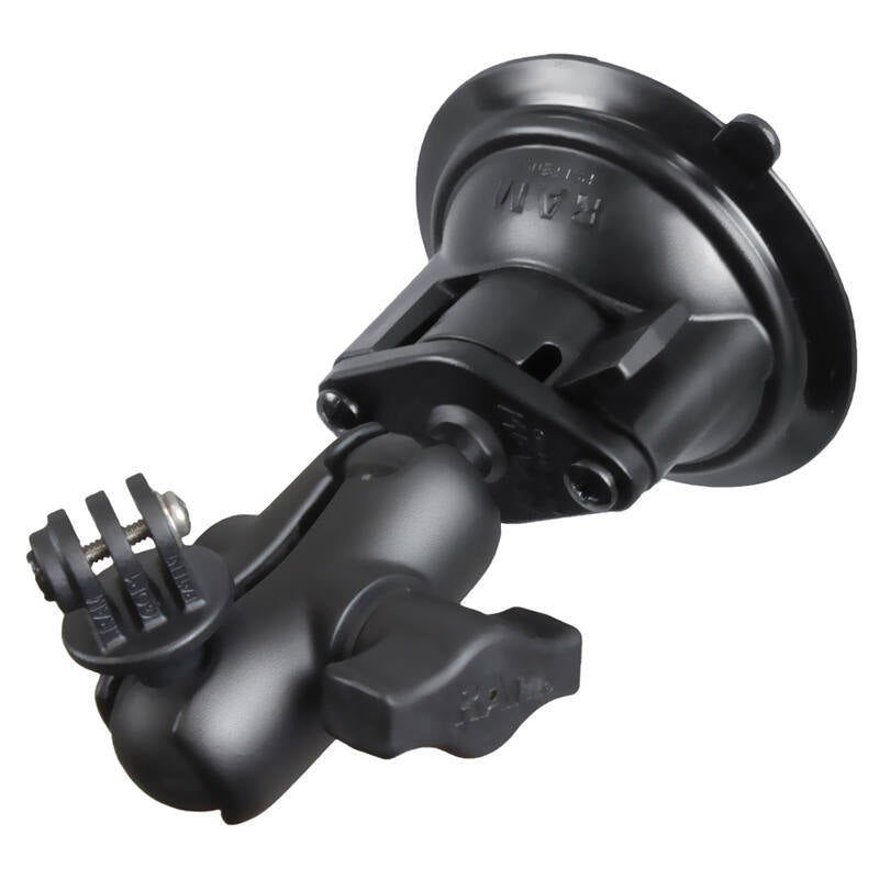 RAM-B-166-A-GOP1U RAM® Twist-Lock™ Suction Cup Mount with Action Camera Adapter - Short Arm - no camera
