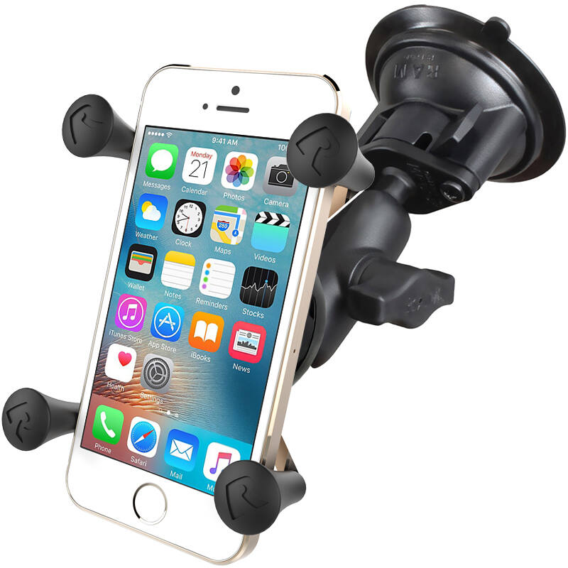 RAM-B-166-A-UN7U RAM® X-Grip® Phone Mount with RAM® Twist-Lock™ Suction Cup, SHORT arm with phone