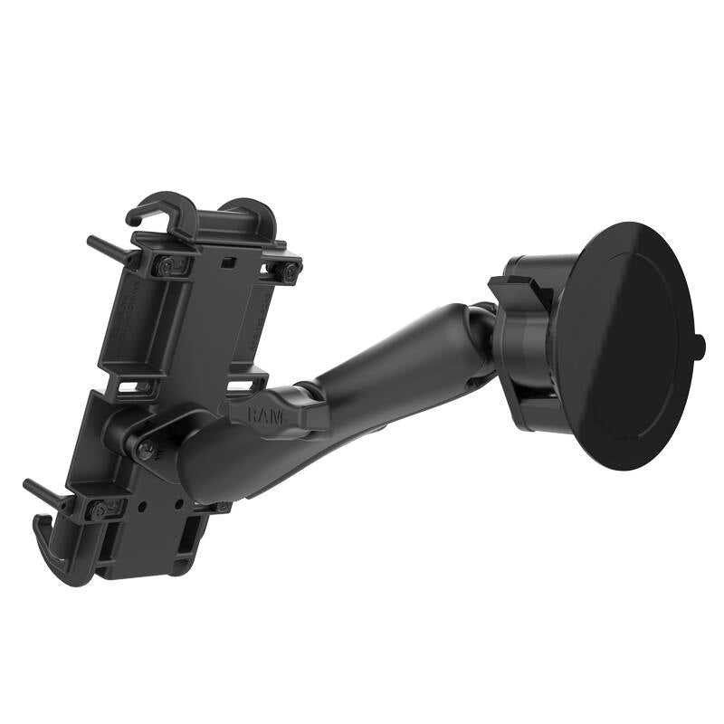 RAM-B-166-C-PD4U RAM® Quick-Grip™ XL Phone Mount with RAM® Twist-Lock™ Suction Cup (Long Arm) from rear