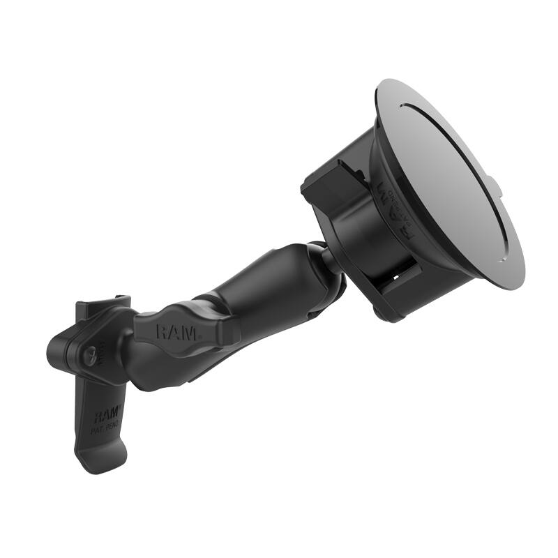 RAM-B-166-GA76U RAM® Twist-Lock™ Suction Cup Mount with Garmin Spine Clip Holder from rear
