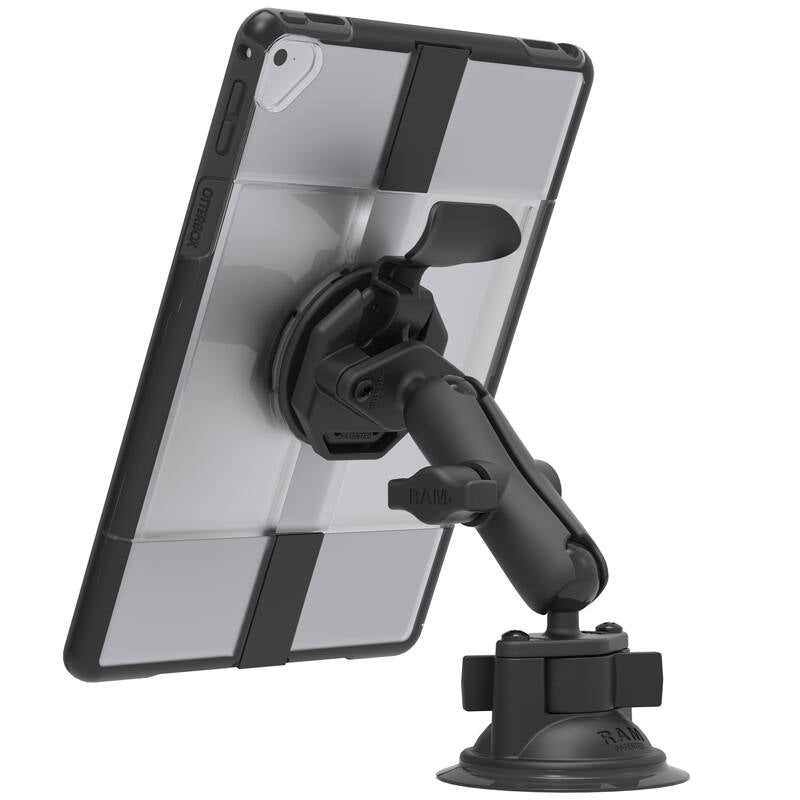 RAM-B-166-OT3U RAM® Twist-Lock™ Suction Cup Mount with Quick Release for OtterBox uniVERSE Case for iPads from rear