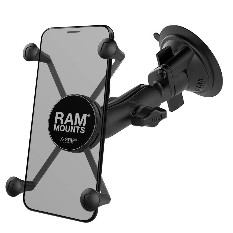 RAM-B-166-UN10U RAM® X-Grip® Large Phone Mount with RAM® Twist-Lock™ Suction Cup Base with clear phone