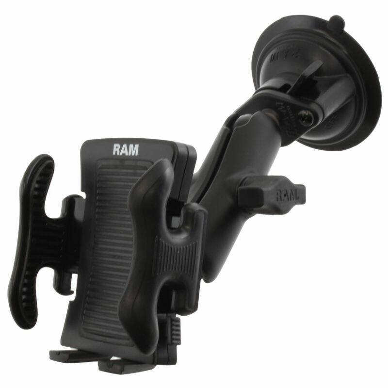 RAM-B-166-UN5U RAM® Twist-Lock™ Suction Cup Mount with Spring-Loaded Phone Holder