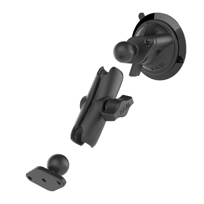RAM-B-166U RAM® Twist-Lock™ Suction Cup Double Ball Mount - Medium Arm - components