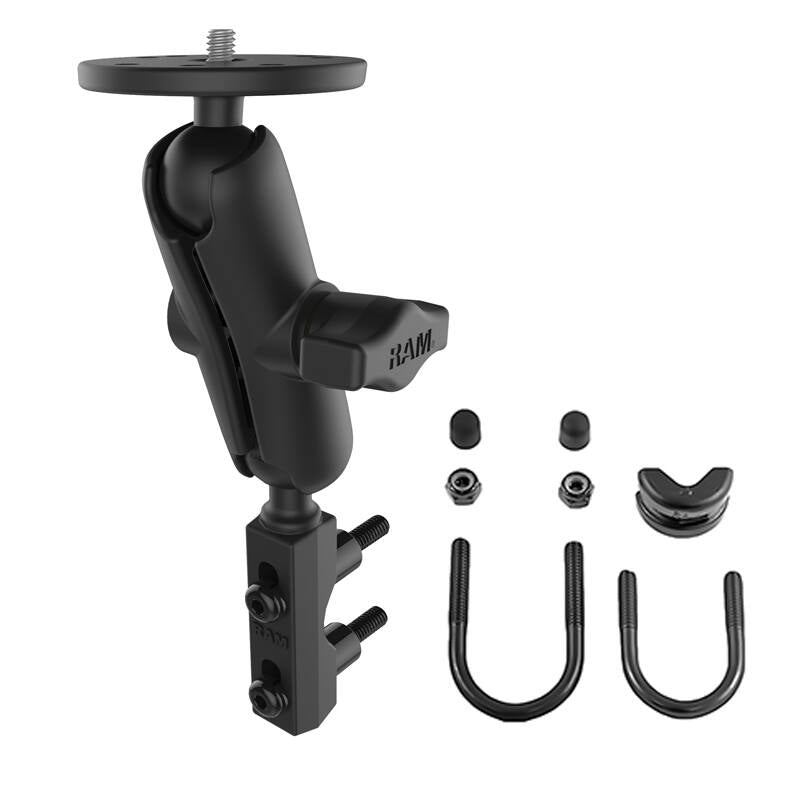 RAM-B-174-202AU Camera Mount (1/4"-20 Threaded Stud) with Combination Brake/Clutch Clamp / U-Bolt Mount