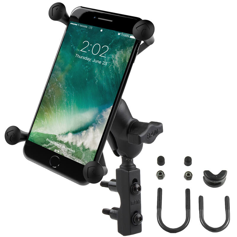 RAM-B-174-A-UN10U RAM® X-Grip® Large Phone Mount with Brake/Clutch Reservoir Base - Short Arm