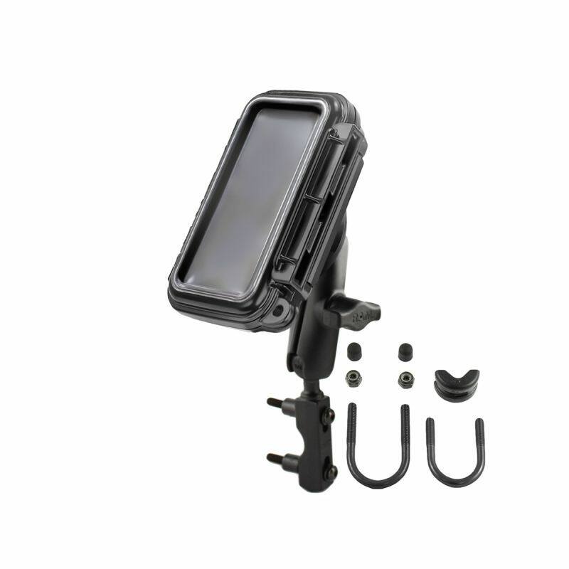 RAM-B-174-AQ2U Brake/Clutch Reservoir / U-Bolt Combination mount with Sealed Enclosure Medium Size Aqua Box® - no phone