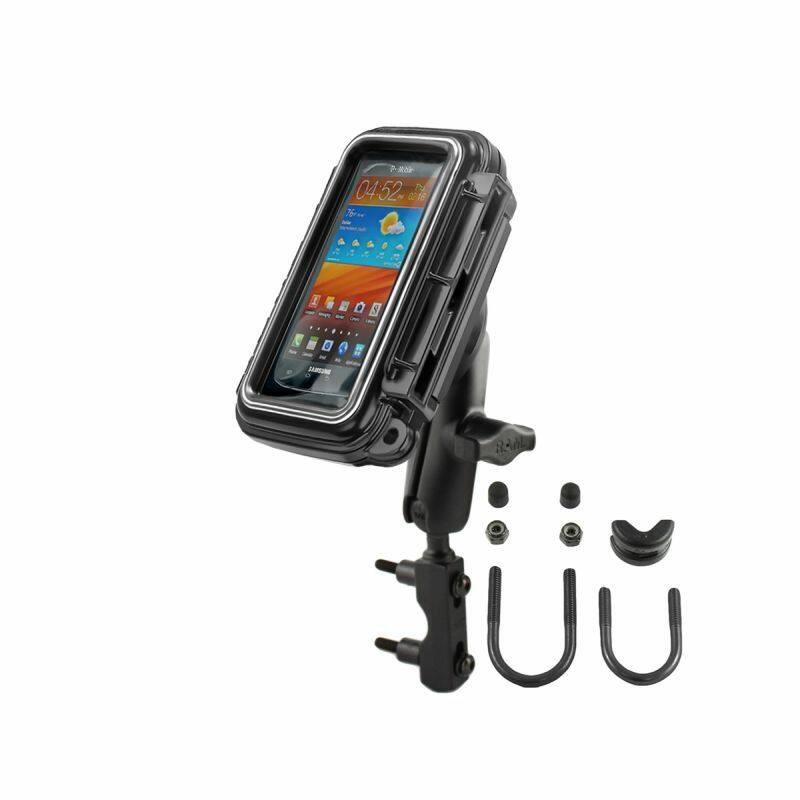RAM-B-174-AQ2U Brake/Clutch Reservoir / U-Bolt Combination mount with Sealed Enclosure Medium Size Aqua Box®