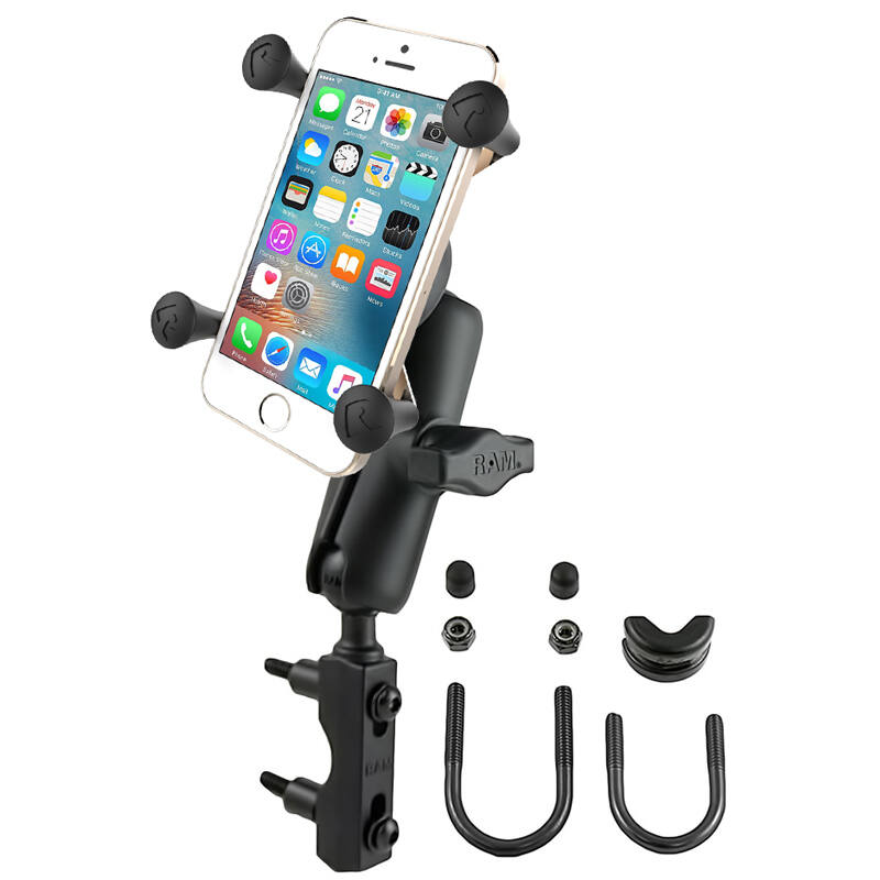 RAM-B-174-UN7U RAM Brake/Clutch Clamp Mount with Short Arm and Universal RAM® X-Grip® Cell/iPhone Cradle