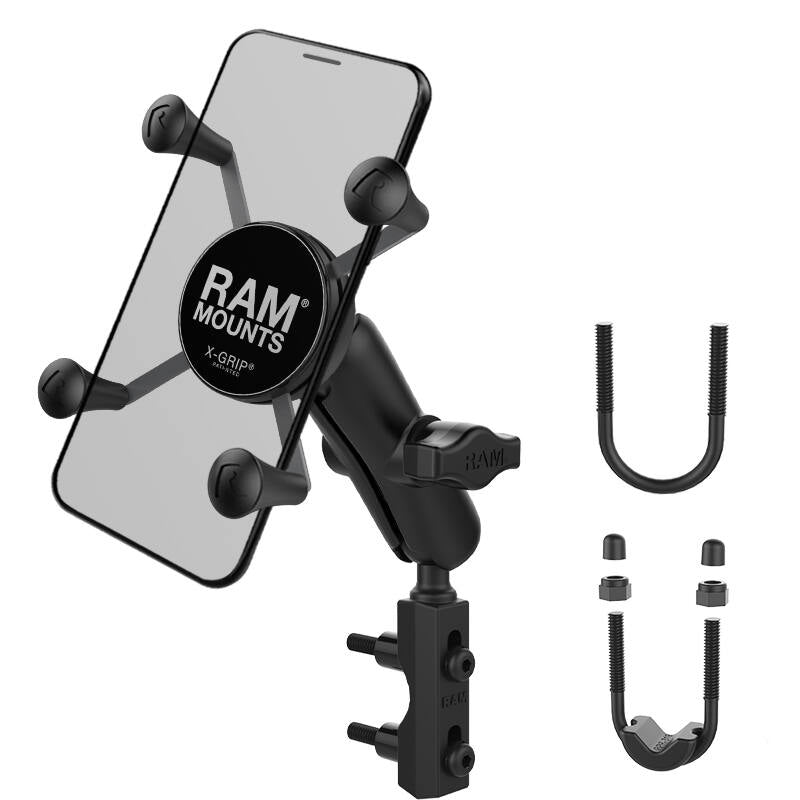 RAM-B-174-UN7U RAM Brake/Clutch Clamp Mount with Short Arm and Universal RAM® X-Grip® Cell/iPhone Cradle