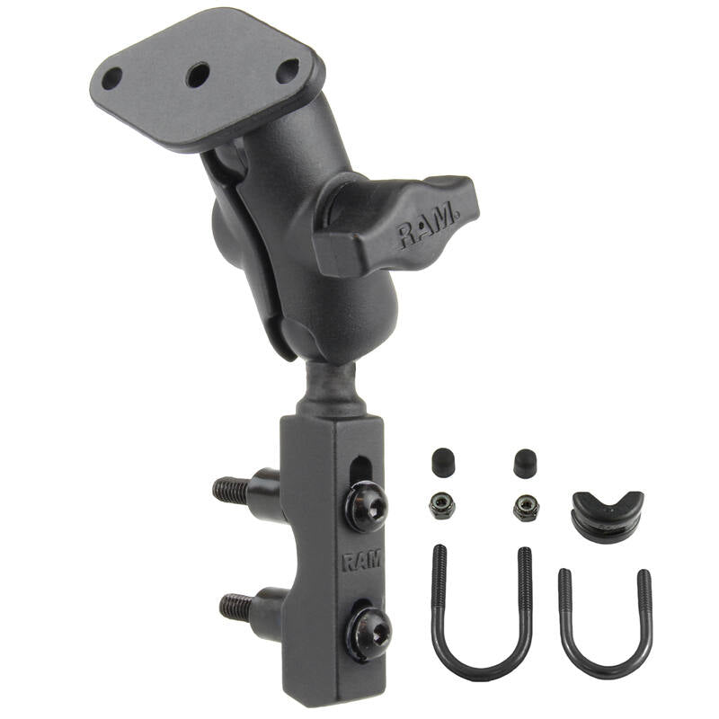 RAM-B-174U-A RAM® Motorcycle Brake/Clutch Reservoir Mount with Diamond Plate - Short Arm