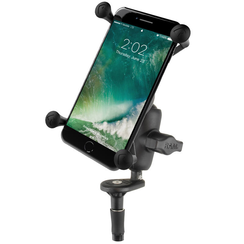 RAM-B-176-A-UN10U RAM® X-Grip® Large Phone Mount with Motorcycle Fork Stem Base