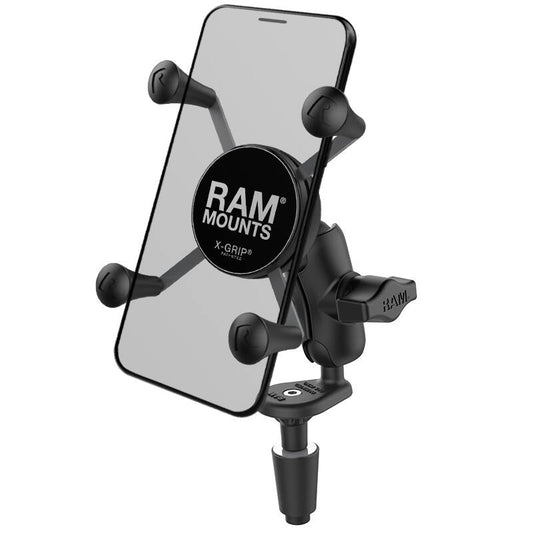 RAM-B-176-A-UN7U RAM® X-Grip® Phone Holder with Motorcycle Fork Stem Base