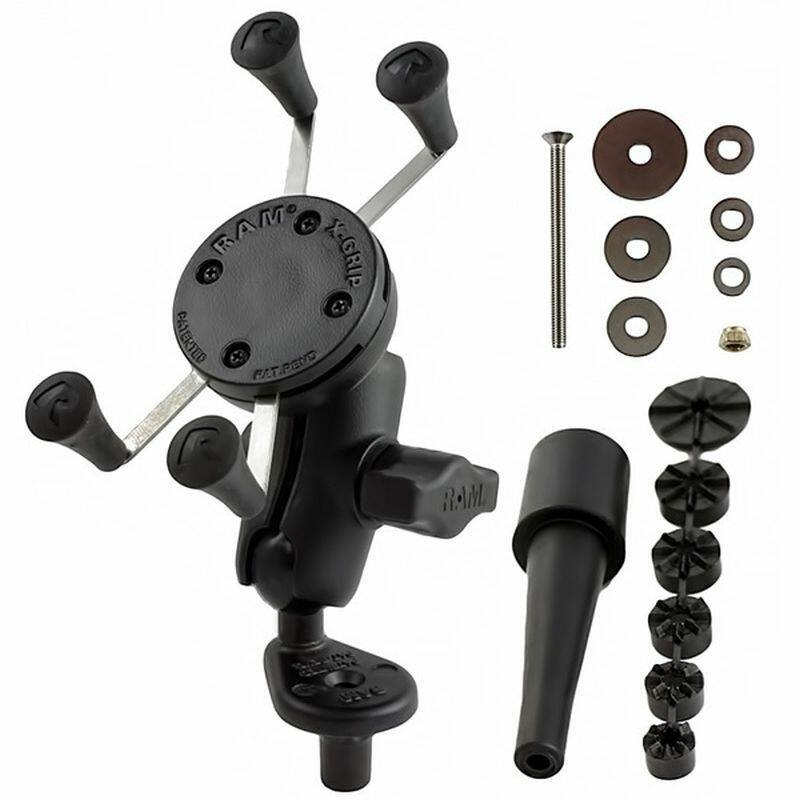 RAM-B-176-A-UN7U RAM® X-Grip® Phone Holder with Motorcycle Fork Stem Base
