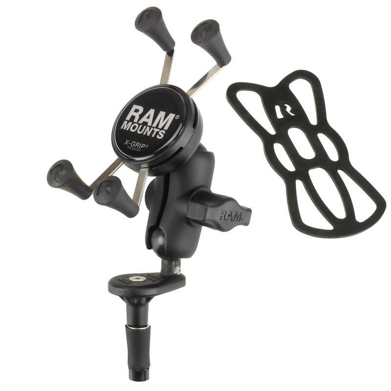 RAM-B-176-A-UN7U RAM® X-Grip® Phone Holder with Motorcycle Fork Stem Base with tether