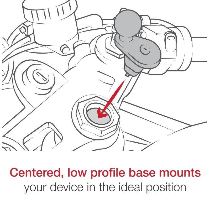 RAM® Motorcycle Fork Stem Base - a low profile centered base for your device