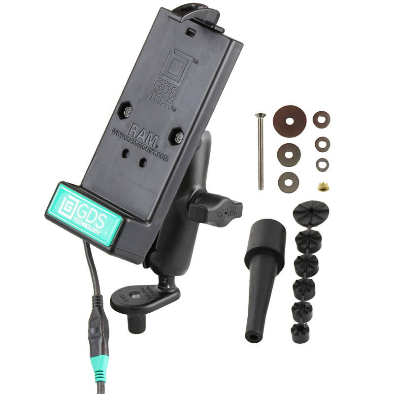 RAM-B-176-GDS-DOCK-V1U GDS® Universal Phone Dock with Motorcycle Fork Stem Base
