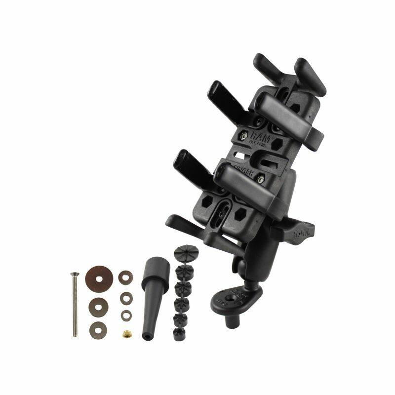 RAM-B-176-UN4U RAM® Fork Stem Mount with Universal RAM Finger-Grip™ Phone/Radio Cradle - components