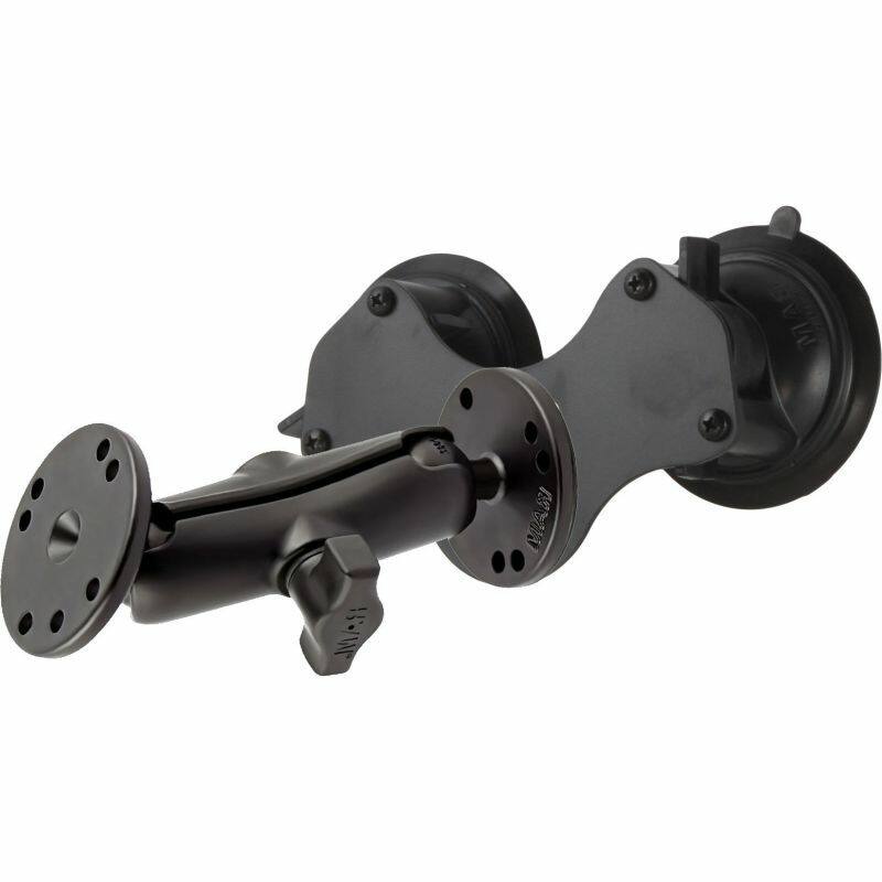 RAM-B-189BU RAM® Twist-Lock™ Dual Suction Cup Base with arm and round bases