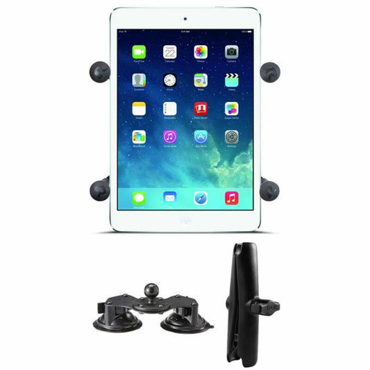 RAM X-Grip Universal Cradle for 7"- 8" Tablets with Double Suction Cup Base w/ Long Arm