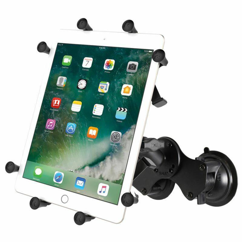 RAM X-Grip Universal Cradle for 10" Tablets with Dual Suction Cup Base with iPad