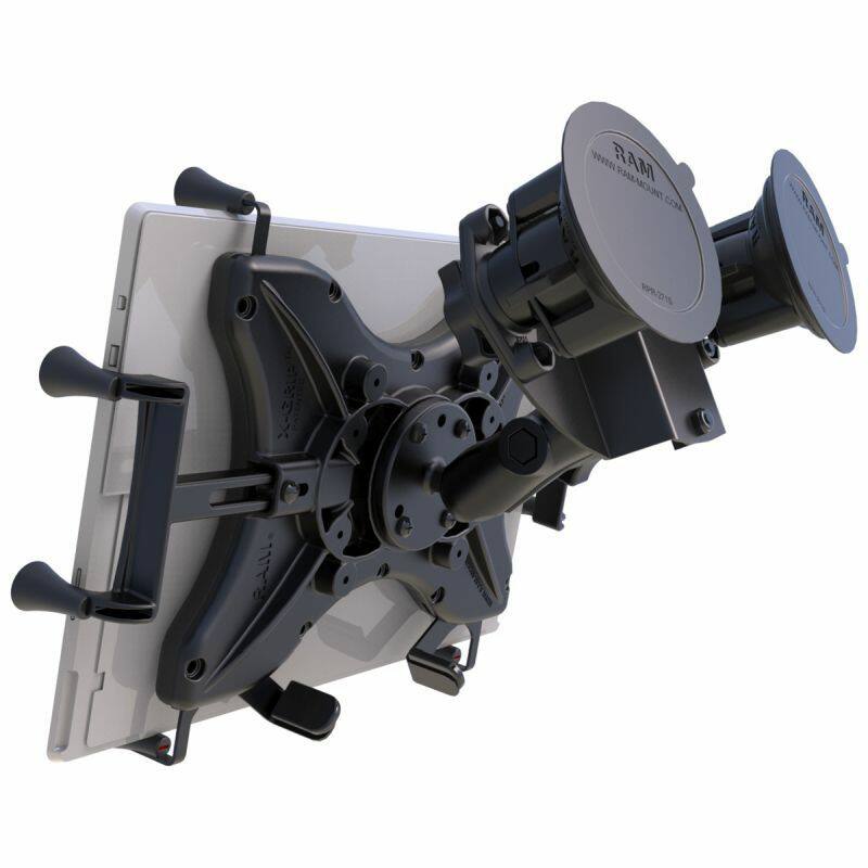 RAM-B-189-PIV1-UN11U RAM® X-Grip® with RAM® Twist-Lock™ Pivot Suction for 12" Tablets from rear