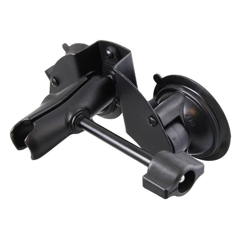 RAM-B-189B-201-ALA1-KRU RAM® Twist-Lock™ Dual Suction Cup Base with Socket Arm & Retention Knob