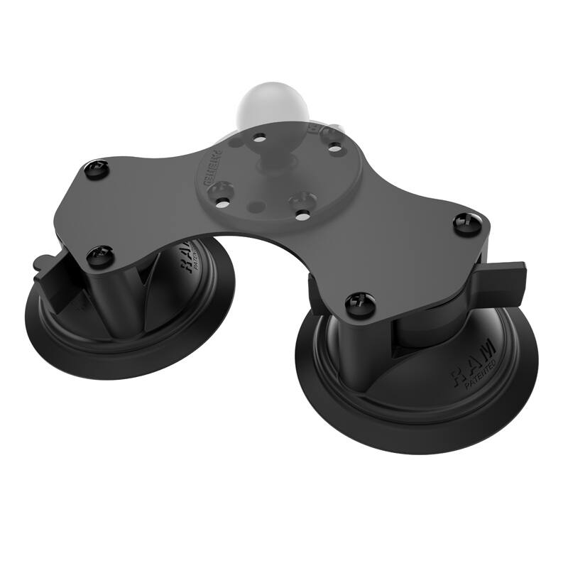 ram-b-189-bu dual suction cup base with clear round base plate