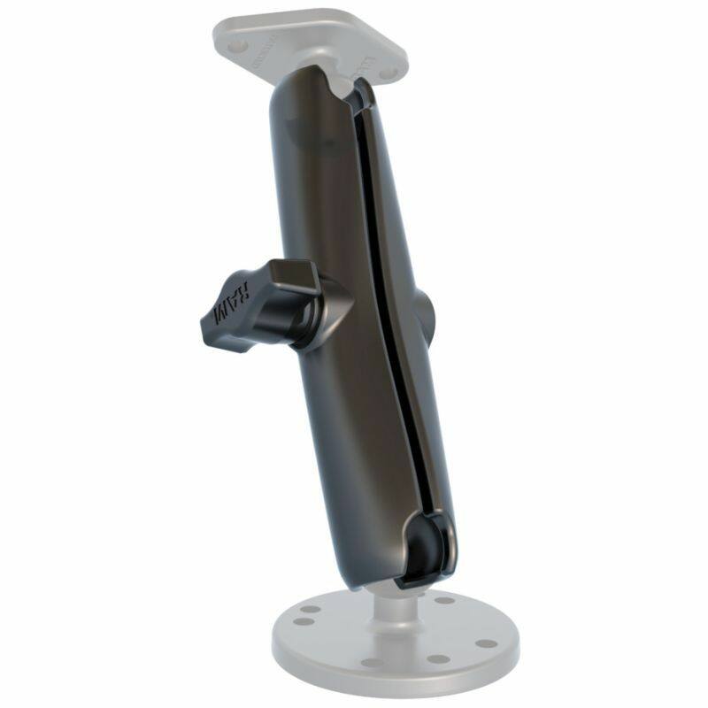 RAM-B-201U-C with clear round plate and diamond plate