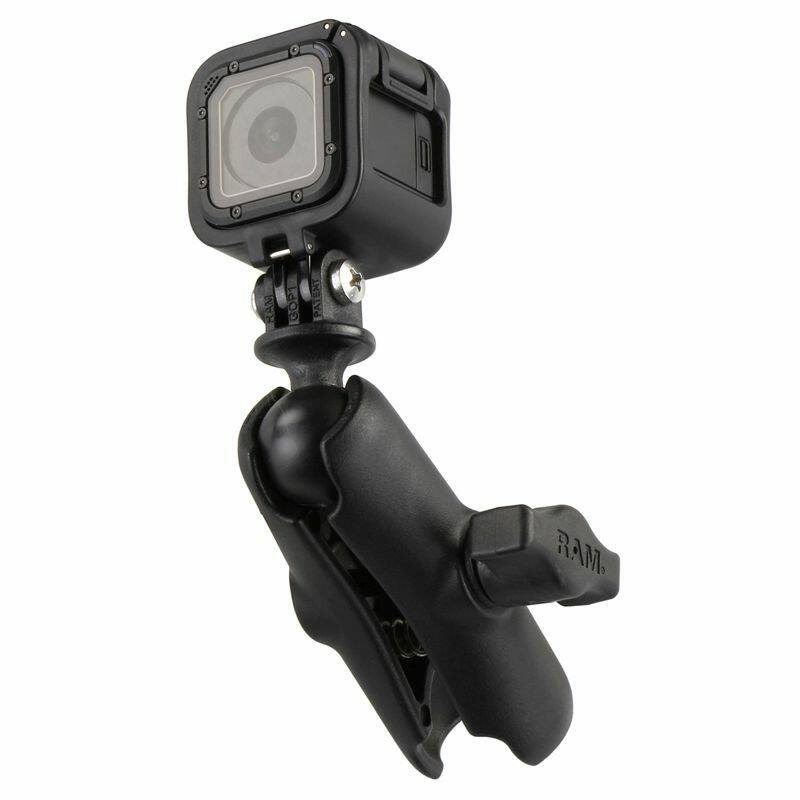 RAP-B-202U-GOP1 RAM® Universal Action Camera Adapter with camera and arm