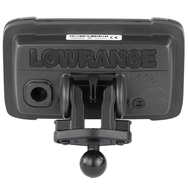 RAM-B-202-LO12 RAM® Ball Adapter with Lowrance Hook² from rear
