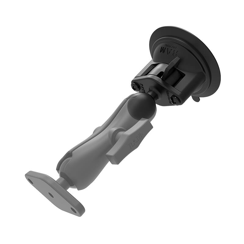 RAM® Twist-Lock™ Suction Cup Base with B Size Ball with clear arm and diamond base