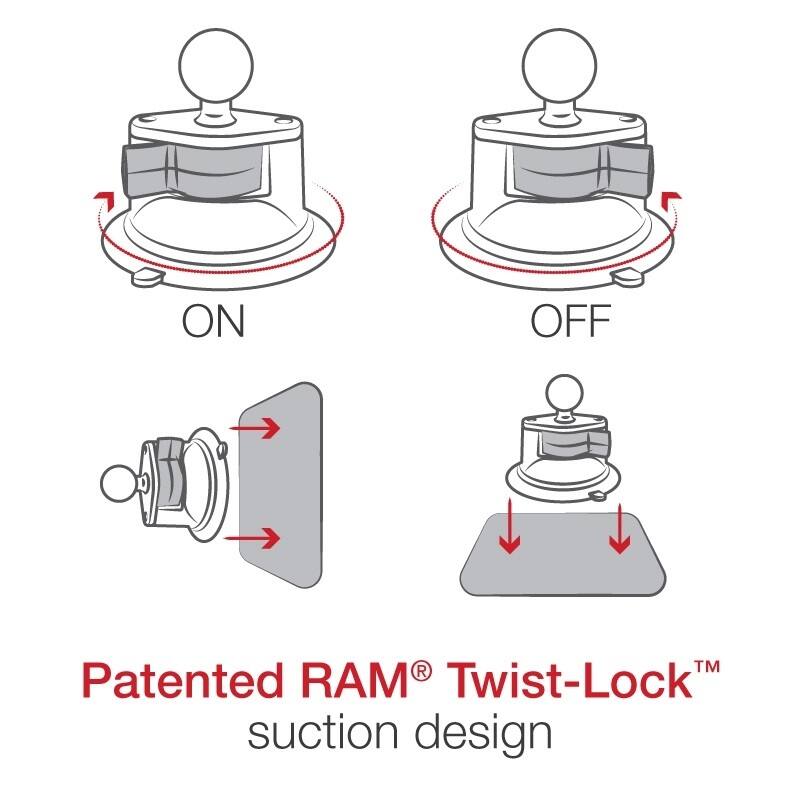 RAP-B-224-1U RAM® Twist-Lock™ Composite Suction Cup Base with Ball - instructions