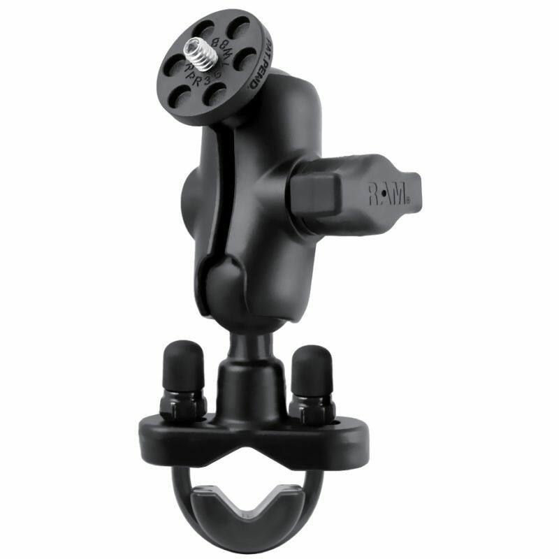 RAM Camera Mount (1/4"-20 Male Thread) - U-Bolt Rail Handlebar Base Short Arm