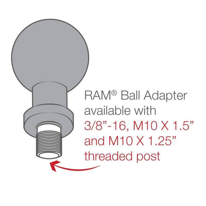 RAM Ball - B series 1" Ball connected to 3/8" - 16 threaded post