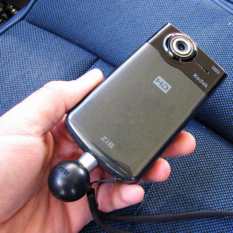 RAM-B-237U RAM® Ball Adapter with 1/4"-20 Threaded Post on smaller camera