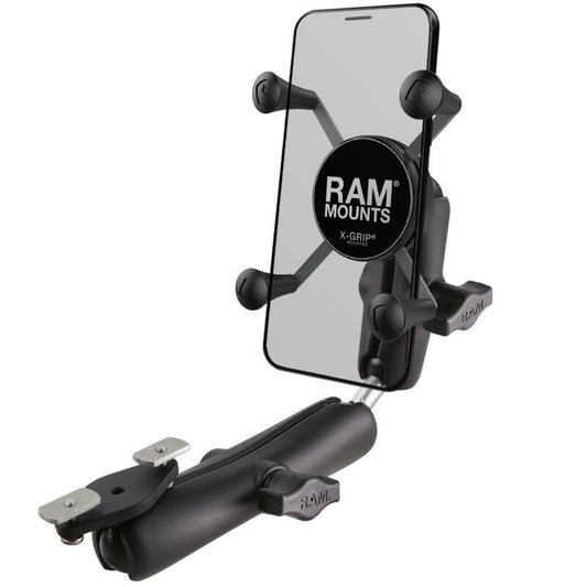 RAM-B-238-WCT-2-UN10 RAM® X-Grip® Phablet Mount for Wheelchair Armrests - showing UN7 X-Grip with same layout