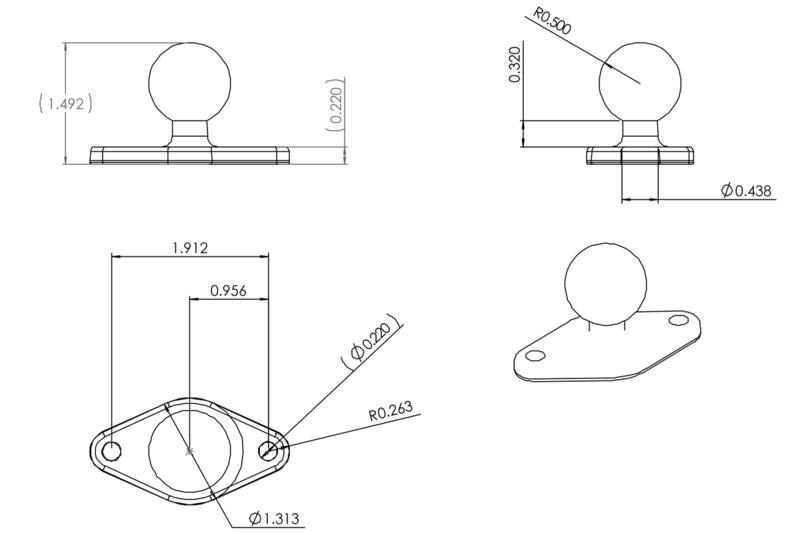 ram-b-238u diamond plate dimensions